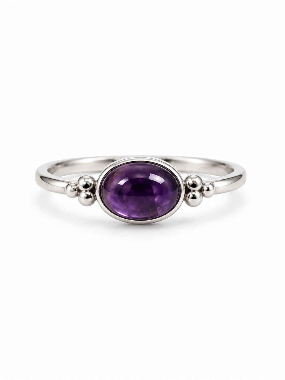 Amethyst Bubble Accent Ring